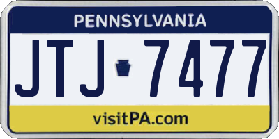 PA license plate JTJ7477