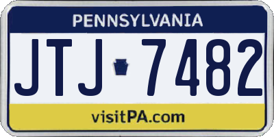PA license plate JTJ7482