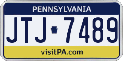 PA license plate JTJ7489
