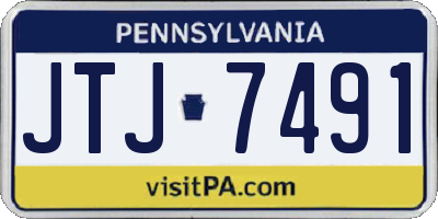 PA license plate JTJ7491