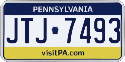 PA license plate JTJ7493