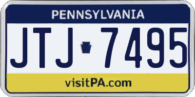 PA license plate JTJ7495