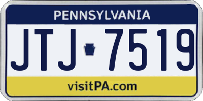 PA license plate JTJ7519