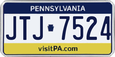 PA license plate JTJ7524