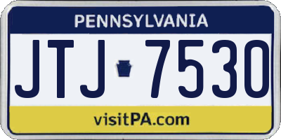 PA license plate JTJ7530