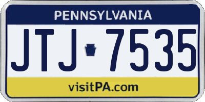 PA license plate JTJ7535