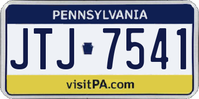 PA license plate JTJ7541
