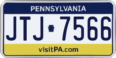 PA license plate JTJ7566