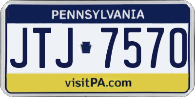 PA license plate JTJ7570