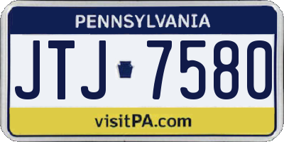 PA license plate JTJ7580