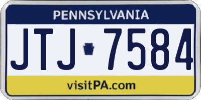 PA license plate JTJ7584