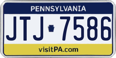 PA license plate JTJ7586