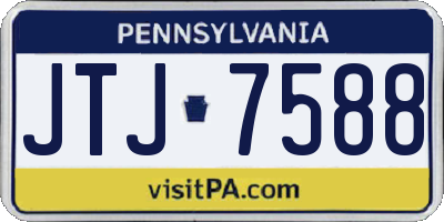 PA license plate JTJ7588