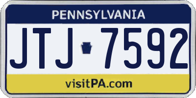 PA license plate JTJ7592