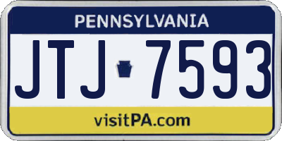 PA license plate JTJ7593