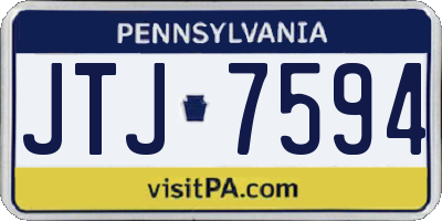 PA license plate JTJ7594