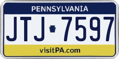 PA license plate JTJ7597