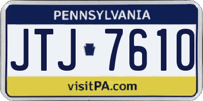 PA license plate JTJ7610