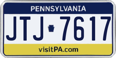 PA license plate JTJ7617