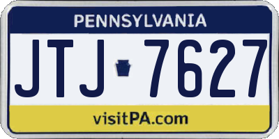 PA license plate JTJ7627
