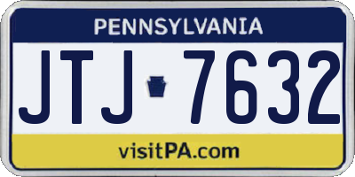 PA license plate JTJ7632