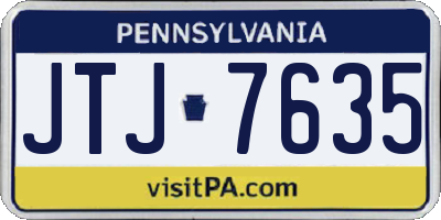 PA license plate JTJ7635