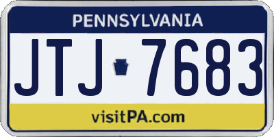 PA license plate JTJ7683
