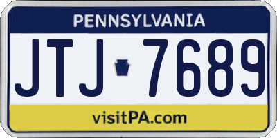 PA license plate JTJ7689