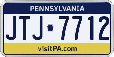 PA license plate JTJ7712