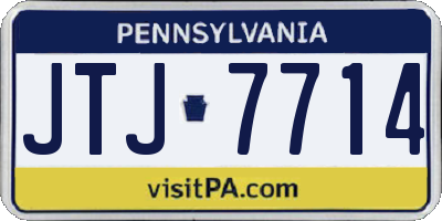 PA license plate JTJ7714