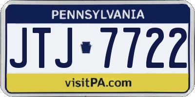 PA license plate JTJ7722