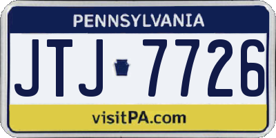 PA license plate JTJ7726