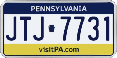 PA license plate JTJ7731