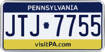 PA license plate JTJ7755
