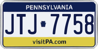 PA license plate JTJ7758