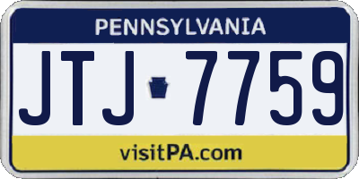 PA license plate JTJ7759