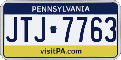 PA license plate JTJ7763