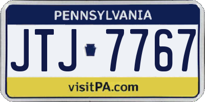 PA license plate JTJ7767