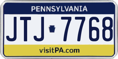 PA license plate JTJ7768