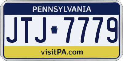 PA license plate JTJ7779