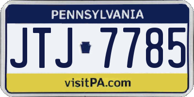 PA license plate JTJ7785