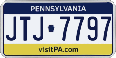 PA license plate JTJ7797