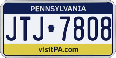 PA license plate JTJ7808