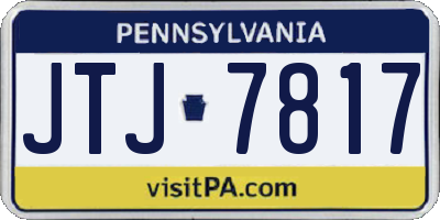 PA license plate JTJ7817