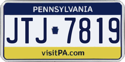 PA license plate JTJ7819