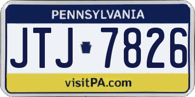 PA license plate JTJ7826