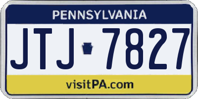 PA license plate JTJ7827
