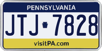 PA license plate JTJ7828