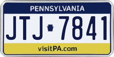 PA license plate JTJ7841
