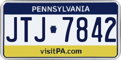PA license plate JTJ7842